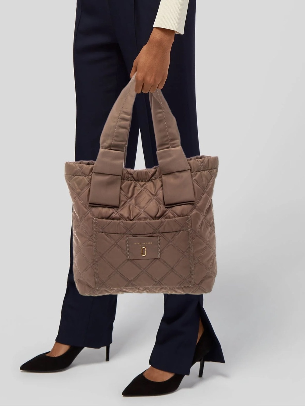 Marc Jacobs Quilted Nylon Tote Brown
